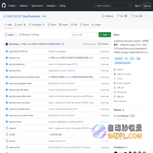 GitHub - QNJR-GROUP/EasyTransaction: A distribute transaction solution（分布式事务） unified the usage of TCC , SAGA ,FMT (seata/fescar AutoCompensation)， reliable message, compensate and so on;
