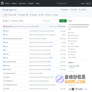 GitHub - google/gson: A Java serialization/deserialization library to convert Java Objects into JSON and back