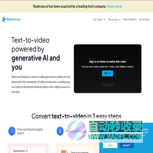 Rephrase.ai: Convert Text into Engaging AI Videos in Minutes
