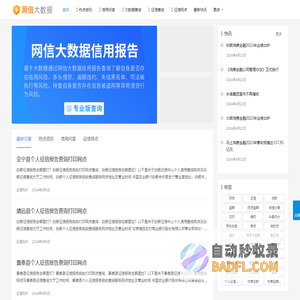网信大数据信用报告查询