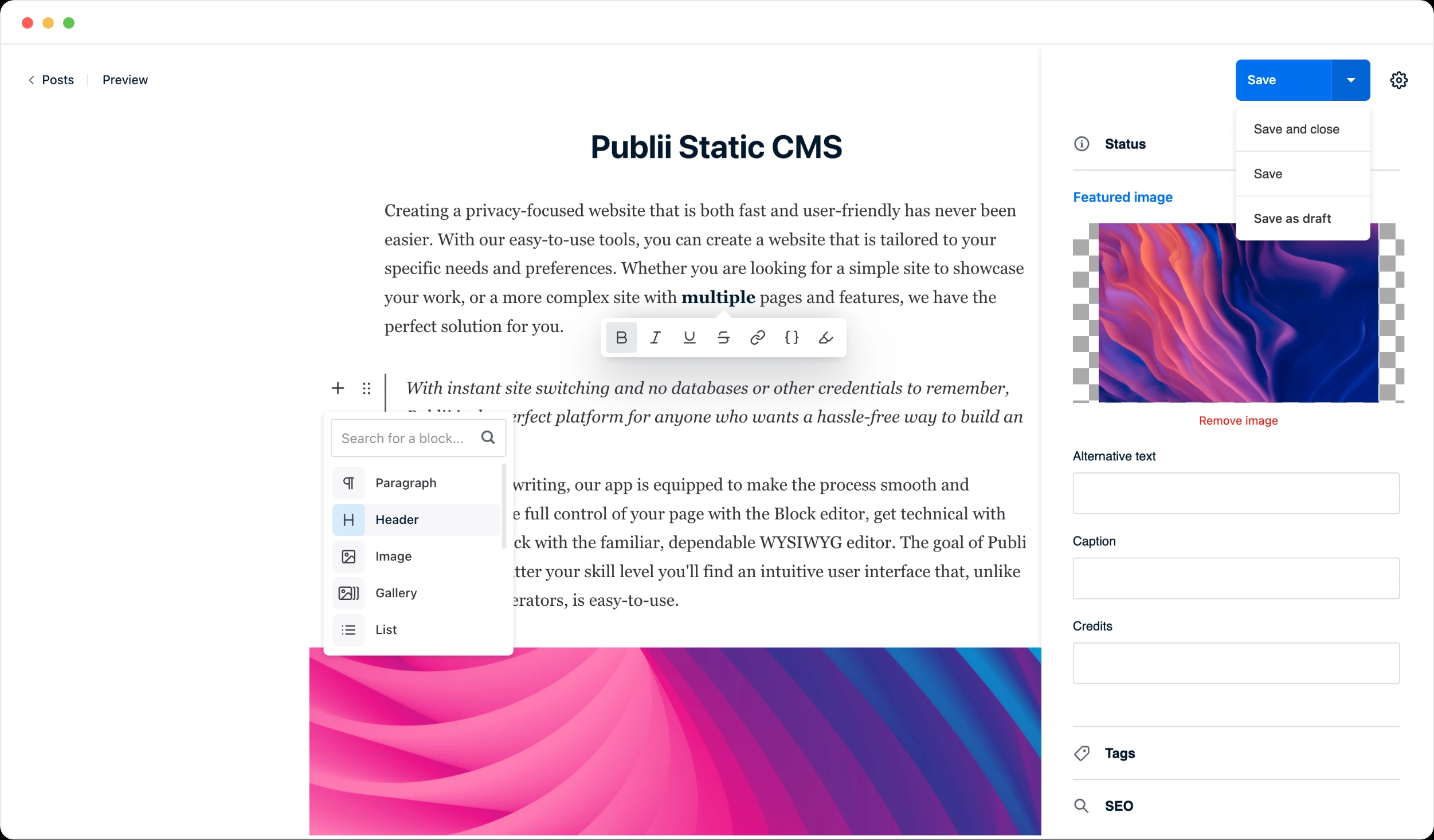 The Static CMS with GUI for Secure, Fast, and GDPR Compliant Websites.